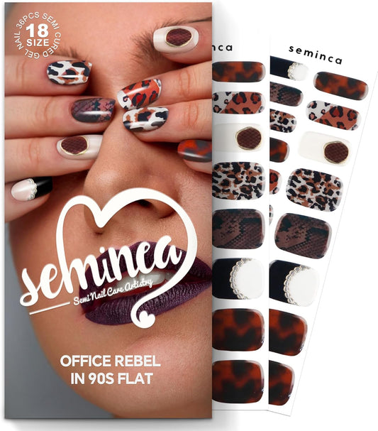 Semi Cured Gel Nail Strips-Salon Quality Semi-Cured Gel Press On Nails Stickers Quick DIY Nail Art Manicure Kits for Women at Home Works with Any UV/LED Lamps(Grace Bloom)